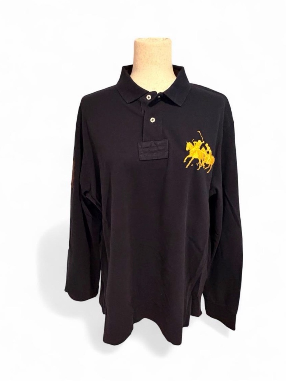 Polo Ralph Lauren Big Pony 3 Rugby Shirt Men’s XL Navy Yellow Custom Fit - Picture 4 of 8